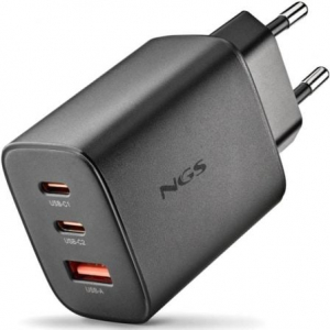 Cargador GaN ultrarápido 65W USB-C + USB-A