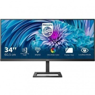Monitor Profesional Ultrapanorámico Philips E-Line 345E2AE 34/ WQHD/ Multimedia/ Negro