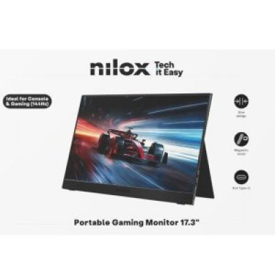 MONITOR 17,3 PORTABLE USB-C MINI-HDMI NILOX NXMP17FHD1441 IPS FHD 144Hz 0MS COLOR NEGRO