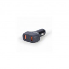 Gembird TA-U2QC3-CAR-01 cargador de dispositivo móvil Negro Auto