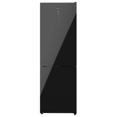 Cecotec Bolero CoolMarket Combi 322 Black Cristal D Frigorifico Combi - 322L - Modo Vacaciones - Cajon para Carne y Pesado - Frio Envolvente - Cajon Humedad Regulable - Clase D - 185x60cm - Color Negr