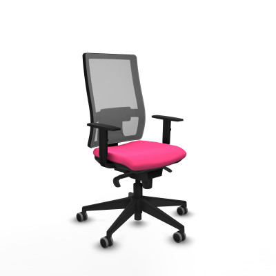 Horna sincro malla gris similpiel rosa brazos 1D base piramidal ruedas 65mm engomadas