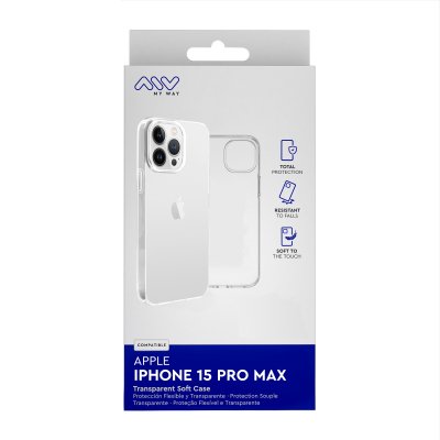 Carcasa myway para apple iphone 15 pro max transparente