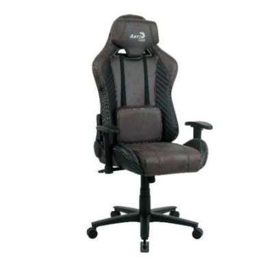 SILLA GAMER AEROCOOL BARONBK IRON BLACK - MARCO DE ACERO - MECANISMO MARIPOSA - RESPALDO AJUSTABLE - BALANCEO - PISTON GAS CLASE 4 - HASTA 150KG