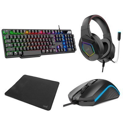 Teclado Pack Gaming USB Espa?ol + Auriculares + Rat?n + Alfombrilla COOL Town