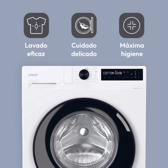 Lavadora Candy BR 410B8-S, 10 kg, 1400 rpm, WiFi + Bluetooth, clase A, blanco - imagen 4