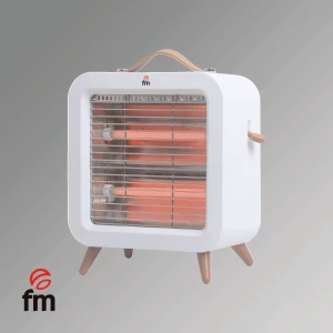 Estufa eléctrica de cuarzo FM EV-400, 400 W, 1 potencia, blanco