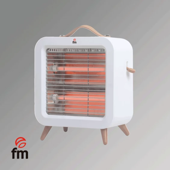 Estufa eléctrica de cuarzo FM EV-400, 400 W, 1 potencia, blanco