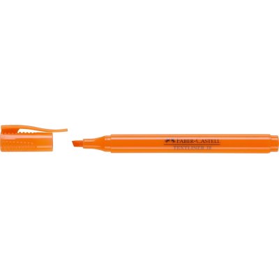 Faber-Castell Textliner 38 Marcador Fluorescente - Cuerpo Fino - Punta Biselada - Trazo Grueso y Fino - Tinta con Base de Agua - Color Naranja