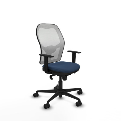Jorquera sincro malla blanca similpiel azul marino brazos 1D base nailon ruedas 65mm nailon