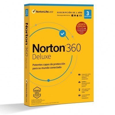 Antivirus norton deluxe 25gb español 1 usuario 3 dispositivos 1 año en caja rsp mm gum
