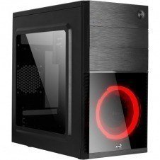 AEROCOOL CS-105 MICRO-ATX CASE, USB 3.0, RED RING LIGHT 120MM FAN, SIDE WINDOW, 5.25