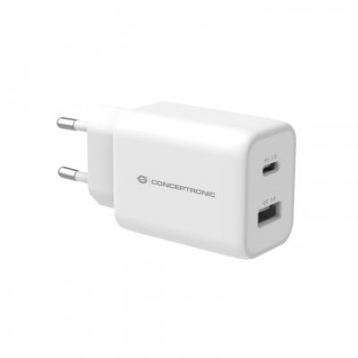 CARGADOR DE PARED QUICK CHARGE 3.0 PD 1PUERTO USB-C 1 PUERTO USB-A CONCEPTRONIC ALTHEA 33W