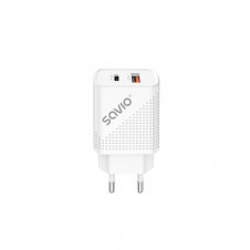 Savio LA-04 USB Type A & Type C Quick Charge Power Delivery 3.0 Indoor Smartphone, Tableta Blanco Carga rápida Interior