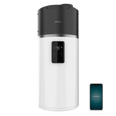 Cecotec AeroThermal 100 Water Connected Termo con Aerotermia de 100L - Pantalla Tactil - Temperatura Regulable - Control por App - Color Blanco