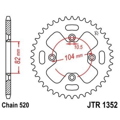 Corona JT 1352 de acero con 40 dientes JTR1352.40