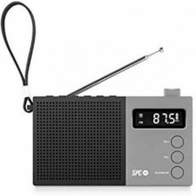 Radio despertador spc jetty max negro pantalla led - reloj - alarma - fm - 50 emisoras - aux in