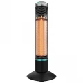 Calefactor de exterior halógeno Cecotec ReadyWarm 1000 Power Tower, 1.000 W, 2 potencias, mando a distancia, negro