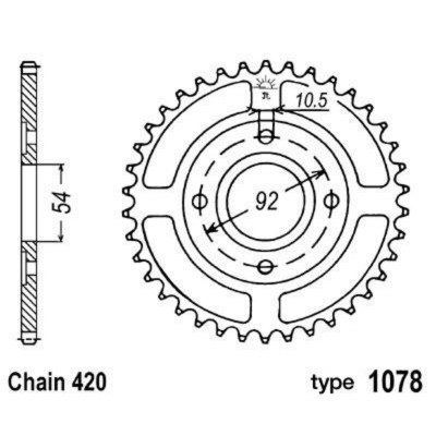 B1 Steel Standard Rear Sprocket - 420 JBF440S00B