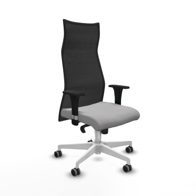 Albacete malla XL sincro malla negra bali gris claro brazos 1D base blanca ruedas 65mm engomadas