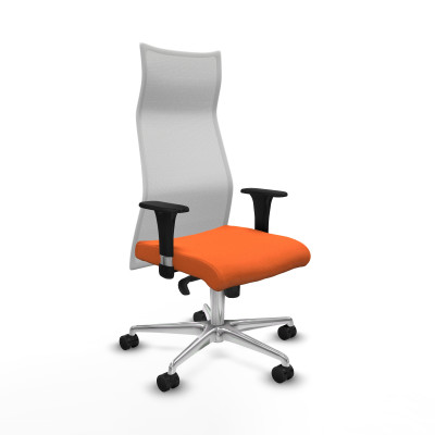 Albacete malla XL sincro malla blanca bali naranja brazos 1D base aluminio ruedas 65mm nailon