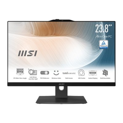 MSI Modern AM242P 12M Intel® Core™ i5 i5-1235U 60,5 cm (23.8) 1920 x 1080 Pixeles PC todo en uno 16 GB DDR4-SDRAM 512 GB SSD Wi-Fi 6E (802.11ax) Negro