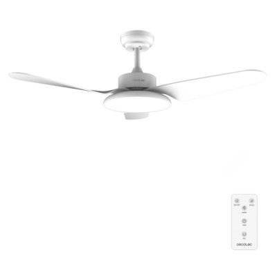 Cecotec EnergySilence Aero 5200 Light White Ventilador de Techo con 3 Aspas y Luz - 40W - Diametro de 43 - 3 Tonos LED - 6 Velocidades - Temporizador - Modo Invierno - Color Blanco