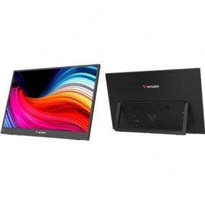 Monitor portátil Verbatim LIGHT 32401, 15,6 pulgadas, Full HD, IPS, 60 Hz, 10 ms GtG, USB-C, Mini HDMI, altavoces, HDR, negro