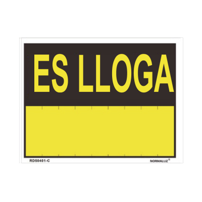 Rotulo es lloga (pvc 0.4mm) 35x45cm normaluz