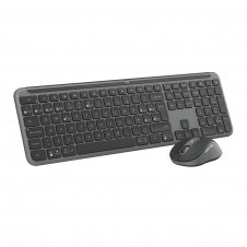 Logitech MK950 Signature Slim, teclado y ratón inalámbricos, diseño elegante, escritura y clics discretos, uso alternante de 3 dispositivos, Blueto