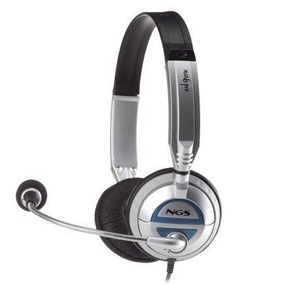 NGS Auriculares con Microfono - Jack 3.5mm - Control de Volumen - Color Gris
