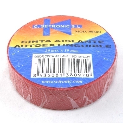 Cinta Aislante 20mx19mm ROJA SETRONIC