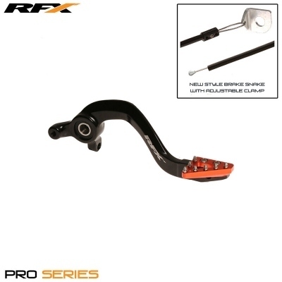 Pedal de freno trasero RFX Pro ST (anodizado duro negro/naranja) - KTM65 FXRB5030199OR