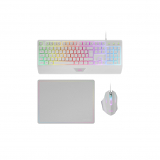 Mars Gaming MCP124, Combo Gaming 3en1, Teclado Ergonómico H-Mech LED RGB, Ratón RGB 3200DPI Switches HUANO, Alfombrilla Nanotextil 360x260mm, Compat