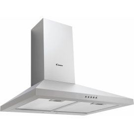 Campana decorativa de pared piramidal Candy CCE116/1XGG, Serie Idea, 60 cm, 285 m3/h, clase A, 3 velocidades, 52dB, filtro carbono, luz LED, acero...