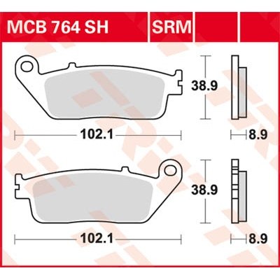 Pastillas de freno traseras sinterizadas serie SH TRW MCB764SH