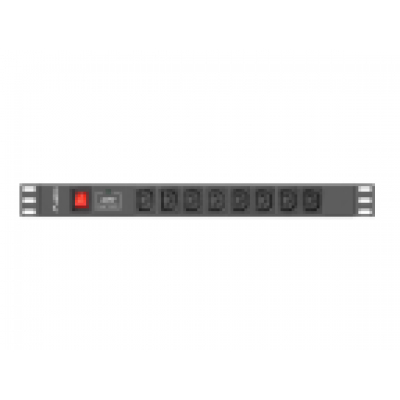 REGLETA LANBERG 1U 16A RACK 19 8X SOCKET IEC C13 NEGRO 2M