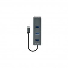 Savio AK-57 USB-C - 3 x USB-A HUB with RJ-45 Gigabit Ethernet adapter 5000 Mbit/s grey 2 x USB 3.2 Gen 2 (3.1 Gen 2) Type-C 1000 Mbit/s