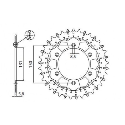 Coronas de acero inoxidable Works Z SUNSTAR SPROCKETS 8-3619-49