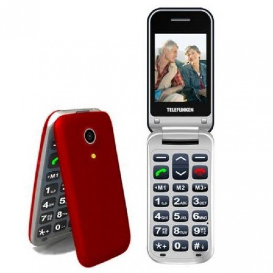 Teléfono Móvil Telefunken TM 210 para Personas Mayores/ Rojo Izy