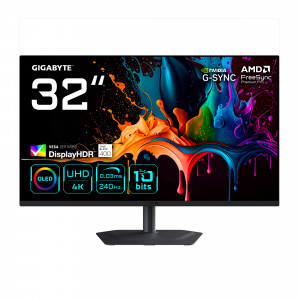MO32U2 Monitor Gaming OLED 32 4K UHD - 3840 x 2160, 240Hz, 0.03ms, 250 cd/m², G-Sync Compatible, FreeSync Premium Pro, Display HDR True Black 400, HDMI 2.1, DisplayPort 1.4