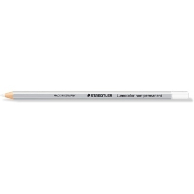 Staedtler Lumocolor 108 Lapiz de Color Hexagonal - Especial para Superfiices Lisas - Marcado Opaco - Color Blanco