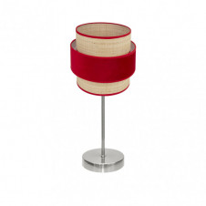 Sobremesa Reyes 1xe14 Niquel/natural-rojo 43x18x18 cm