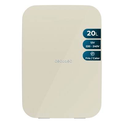 Cecotec Bolero MiniCooling 20L Bahamas Beige Mini Frigorifico Portatil - Capacidad 20L - 12V/220V - Temperatura Regulable - Enfria hasta 7ºC - Funcion Calentamiento hasta 65ºC - Color Beige