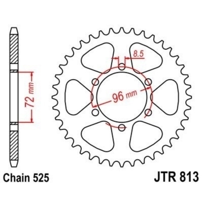 Corona JT 813 de acero con 40 dientes JTR813.40