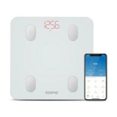 BASCULA DE BAÑO INTELIGENTE RENPHO ELIS 1S BLUETOOTH CON APP ANALISIS CORPORAL IMC COLOR BLANCO