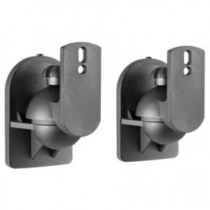 Pareja de soportes de pared para altavoces Aisens SPK06U-423, hasta 3,5 kg, giro ±70°, incl. ±20°, negro