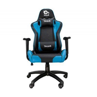 Talius silla Gecko V2 gaming negra/azul, brazos fijos, butterfly, base nylon, ruedas nylon, gas clas