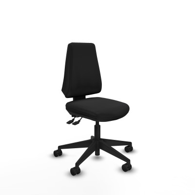 Elche AS similpiel negro base piramidal ruedas nailon 65mm