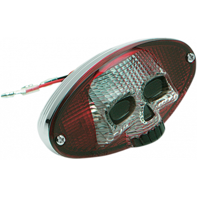 Luz trasera de calavera roja y transparente DRAG SPECIALTIES 12-0403RCR-BC3